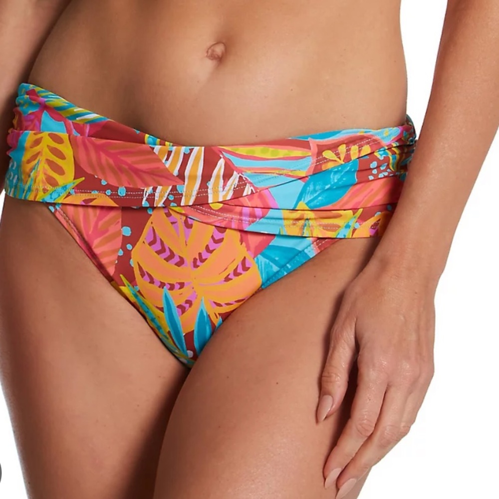 Bleu Rod Beattie The Heat Is On Sarong Hipster Swim Bottom Multi Size 14